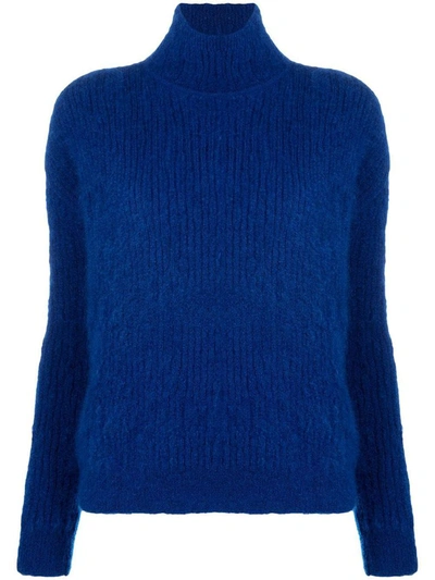 Saint Laurent Women's Blue Wool Jumper