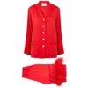 SLEEPER PARTY RED FEATHER-TRIMMED PYJAMA SET,3950618
