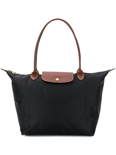 Longchamp Large Le Pliage Shoulder Bag In Black