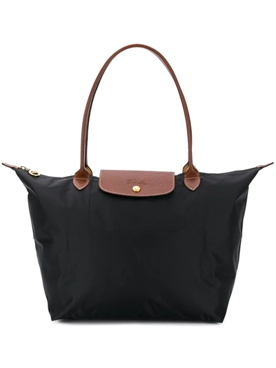 Longchamp Large Le Pliage Tote Bag In Nero