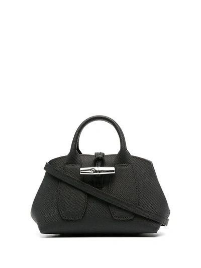Longchamp Extra Small Roseau Top-handle Bag In Black