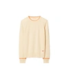 Tory Burch Cashmere Pullover In New Ivory/vivid Orange