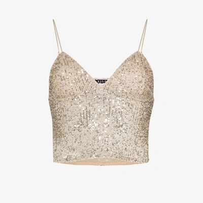 Rotate Birger Christensen Sequin-embellished Slip Vest In Silver