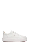 Christian Louboutin Happyrui Spikes Sneakers In White Leather In White