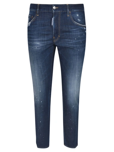 Dsquared2 Regular Cropped Jeans In Blue