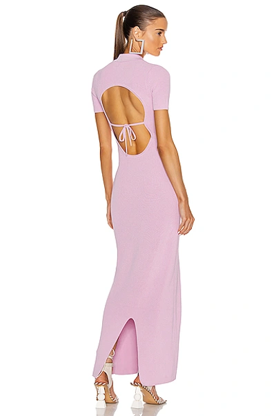 Jacquemus La Robe Maille Polo Long Dress In Pink & Purple