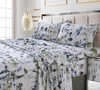 Tribeca Living Amalfi Printed 300 Tc Cotton Sateen Extra Deep Pocket Cal King Sheet Set Bedding In Blue