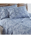 Southshore Fine Linens Perfect Paisley Extra Deep Pocket Boho Sheet Set, Queen In Blue