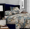 Tribeca Living Casablanca 300 Thread Count Floral Printed Extra Deep Pocket Twin Sheet Set Bedding In Multicolor