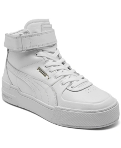 Puma Women's Cali Sport High Top Warm Up Stay-put Closure Casual Sneakers From Finish Line In White