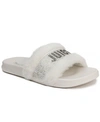 Juicy Couture Women's Steady Faux Fur Sandal Slide Women's Shoes In White