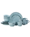 Pfaltzgraff Trellis Coastal 16-pc Dinnerware Set, Service For 4 In Teal