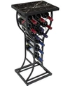 Sorbus Metal With Marble Finish Top Wine Storage Organizer Display Rack Table In Black