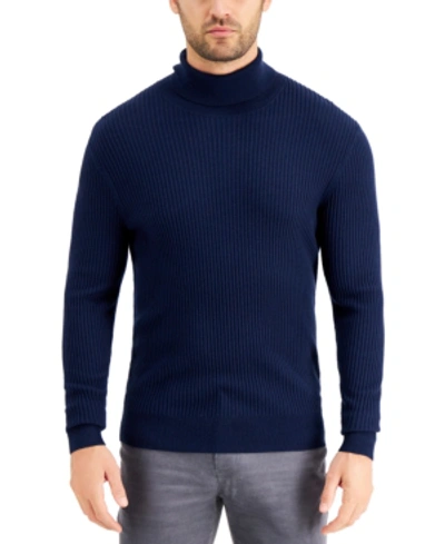Inc International Concepts Men's Ascher Rollneck Sweater, Created For Macy's In Basic Navy