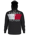 Tommy Hilfiger Men's Big & Tall Quinn Drawstring Hoodie Sweatshirt In Deep Black