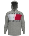 Tommy Hilfiger Men's Big & Tall Quinn Drawstring Hoodie Sweatshirt In Grey Heather