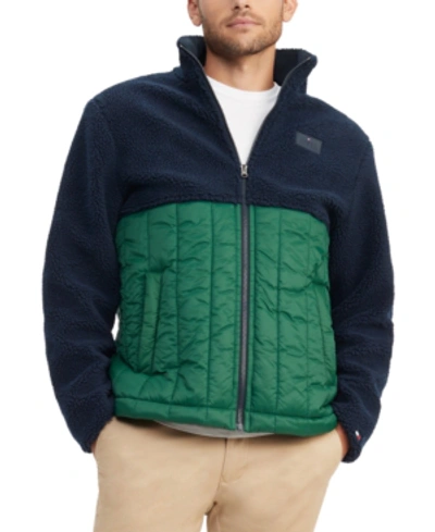 Tommy Hilfiger Men's Buckley Mix-media Colorblocked Puffer Jacket In Navy