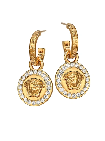Versace Women's Goldtone & Crystal Medusa Drop Earrings