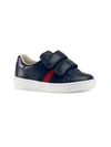 GUCCI BABY'S & TODDLER'S WEB-TRIM LEATHER SNEAKERS,0400095006922