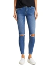 Current Elliott Women's The Stiletto Distressed Ankle Jeans In 2 Year Destroy Stretch Inidgo