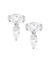 ADRIANA ORSINI SMALL CUBIC ZIRCONIA & RHODIUM-PLATED DROP STUD EARRINGS,400099850854