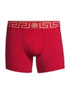 Versace Logo Trunks In Red