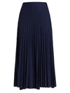 AGNONA KNIT PLEATED WOOL-BLEND MIDI SKIRT,400012677097