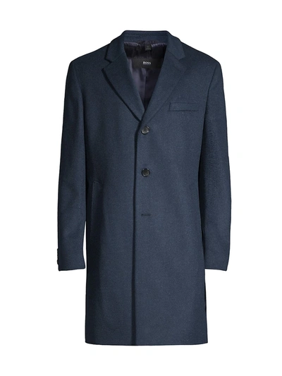 Hugo Boss Men's Nye Wool & Cashmere Coat In Blue