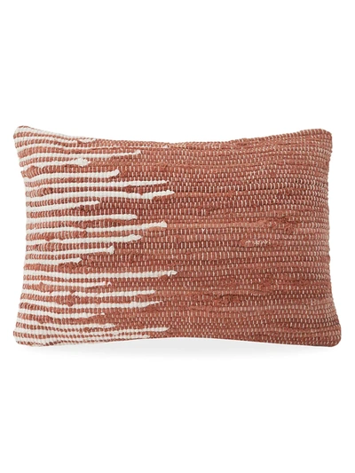Anaya Terracotta Striped Pillow In White