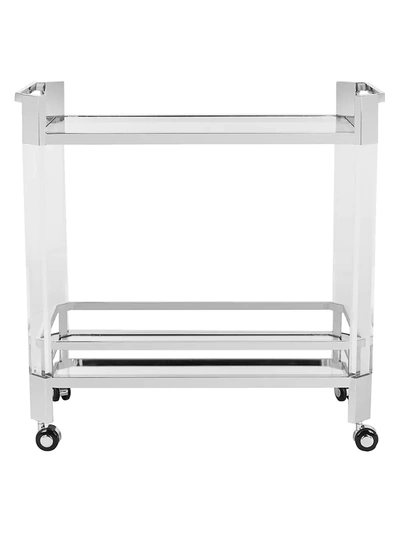 Safavieh Giannna Acrylic Bar Trolley In Silver