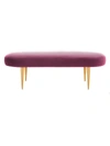 Safavieh Corinne Velvet Oval Bench In Plum