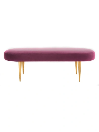 Safavieh Corinne Velvet Oval Bench In Plum