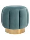 Safavieh Maxine Channel Tufted Ottoman In Seafoam