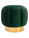 Safavieh Maxine Channel Tufted Ottoman In Emerald