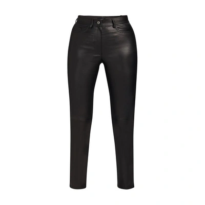 Joseph Teddy Stretch Leather Trousers In Black