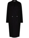 Stella Mccartney Oversized Double-breasted Wool Coat In Black