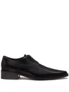 Dolce & Gabbana Black Leather Raffaello Lace-up Shoes In Black