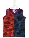 A BATHING APE COLOUR CAMO PRINTED TANK TOP