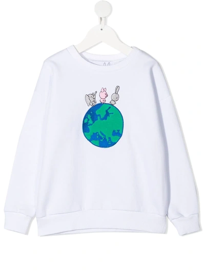 Natasha Zinko Kids' Elephant Pig Bunny Sweatshirt In White