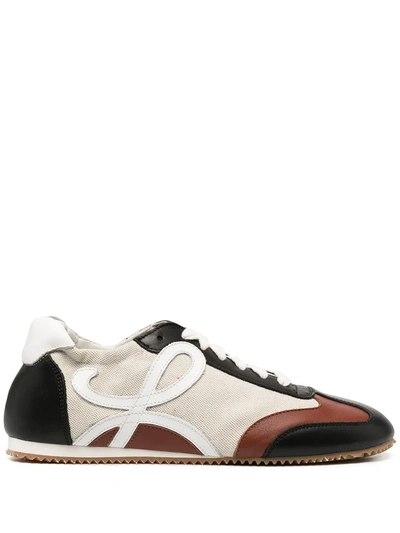 Loewe Beige & Navy Ballet Runner Trainers In Brown