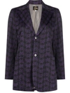 Needles Butterfly-pattern Single-breasted Blazer In Purple
