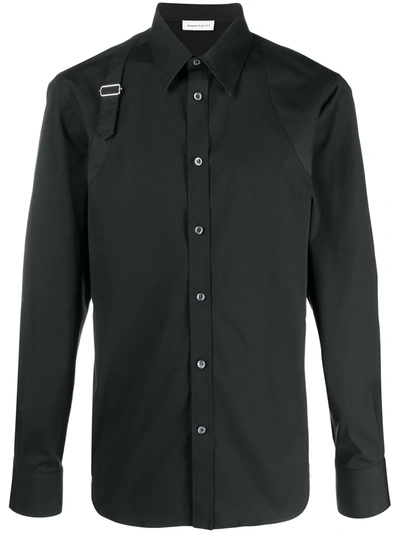 Alexander Mcqueen Cotton Harness Shirt In Black