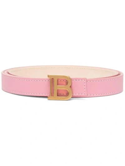Balmain B-belt Leather Belt In Pink