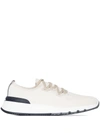 BRUNELLO CUCINELLI PERFORATED KNIT LOW-TOP SNEAKERS