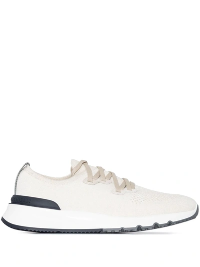 Brunello Cucinelli Perforated-detail Low-top Sneakers In White