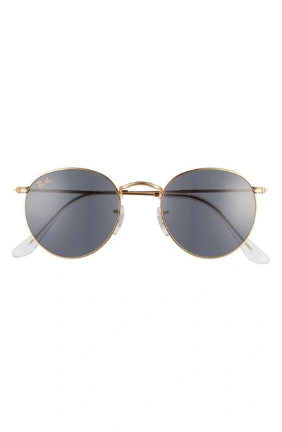Ray Ban Ray-ban Icons 50mm Round Metal Sunglasses In Shiny Legend Gold