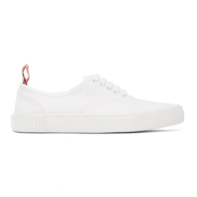 Thom Browne Online Exclusive White Heritage Vulcanized Sneakers