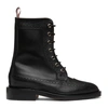 THOM BROWNE ONLINE EXCLUSIVE BLACK PEBBLE MIX LONGWING BOOT