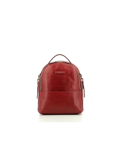 The Bridge Red Leather Pearldistrict M Backpack