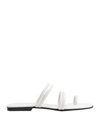 8 BY YOOX 8 BY YOOX LEATHER SQUARE TOE-POST FLAT SANDAL WOMAN THONG SANDAL WHITE SIZE 8 OVINE LEATHER,11977577OC 15